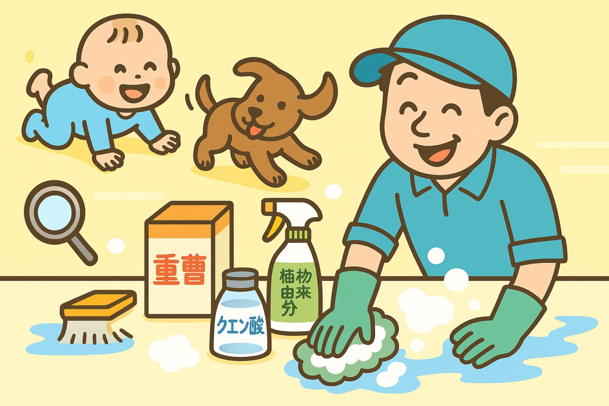 子ども　ペット　家庭　掃除