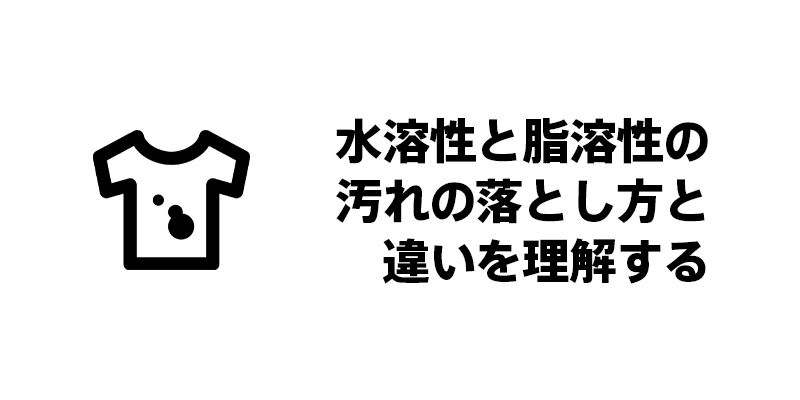 水溶性と脂溶性の汚れの落とし方と違いを理解する