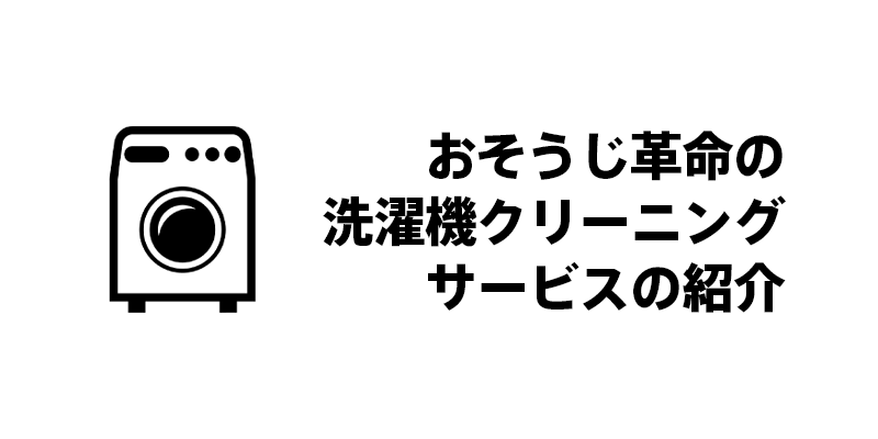 おそうじ革命の洗濯機クリーニングサービスの紹介