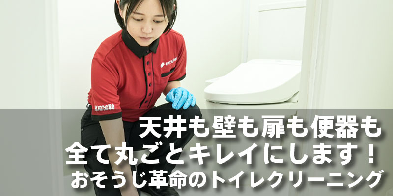 天井も壁も扉も便器も全て丸ごとキレイにします！おそうじ革命のトイレクリーニング