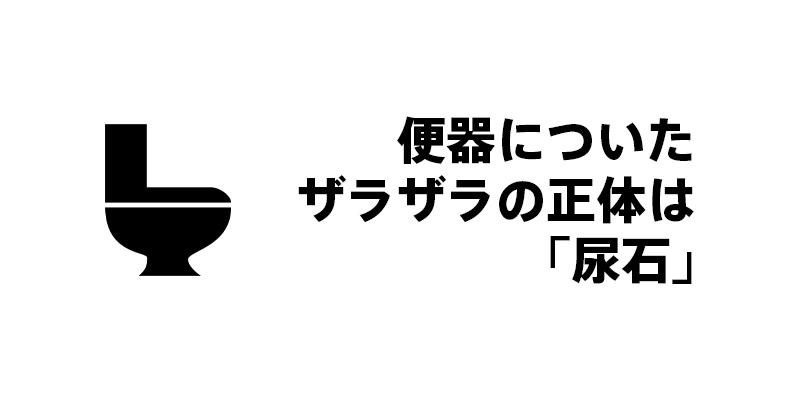 便器についたザラザラの正体は「尿石」