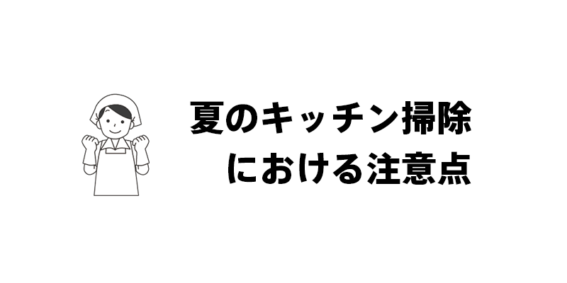 夏のキッチン掃除における注意点