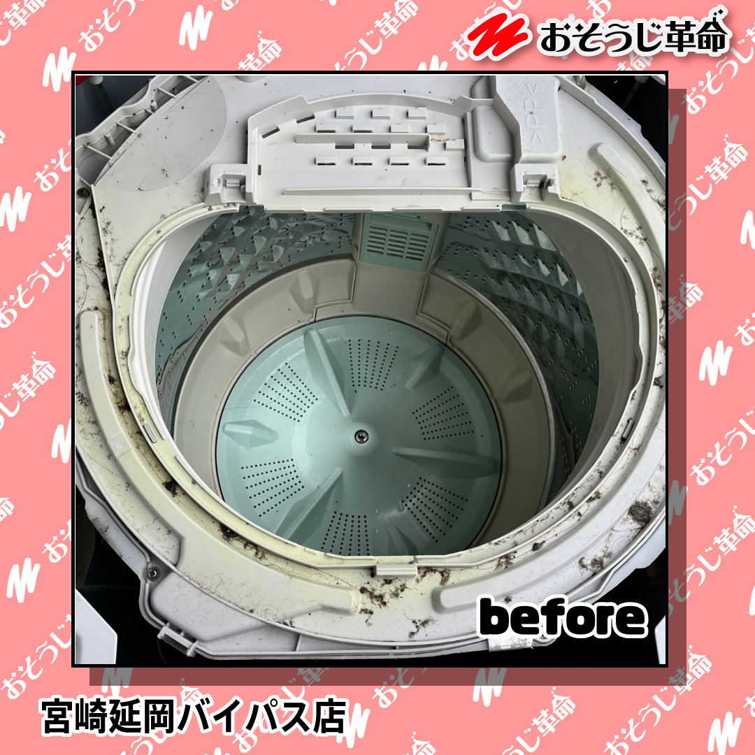 宮崎県延岡市の洗濯機分解クリーニングの作業前1