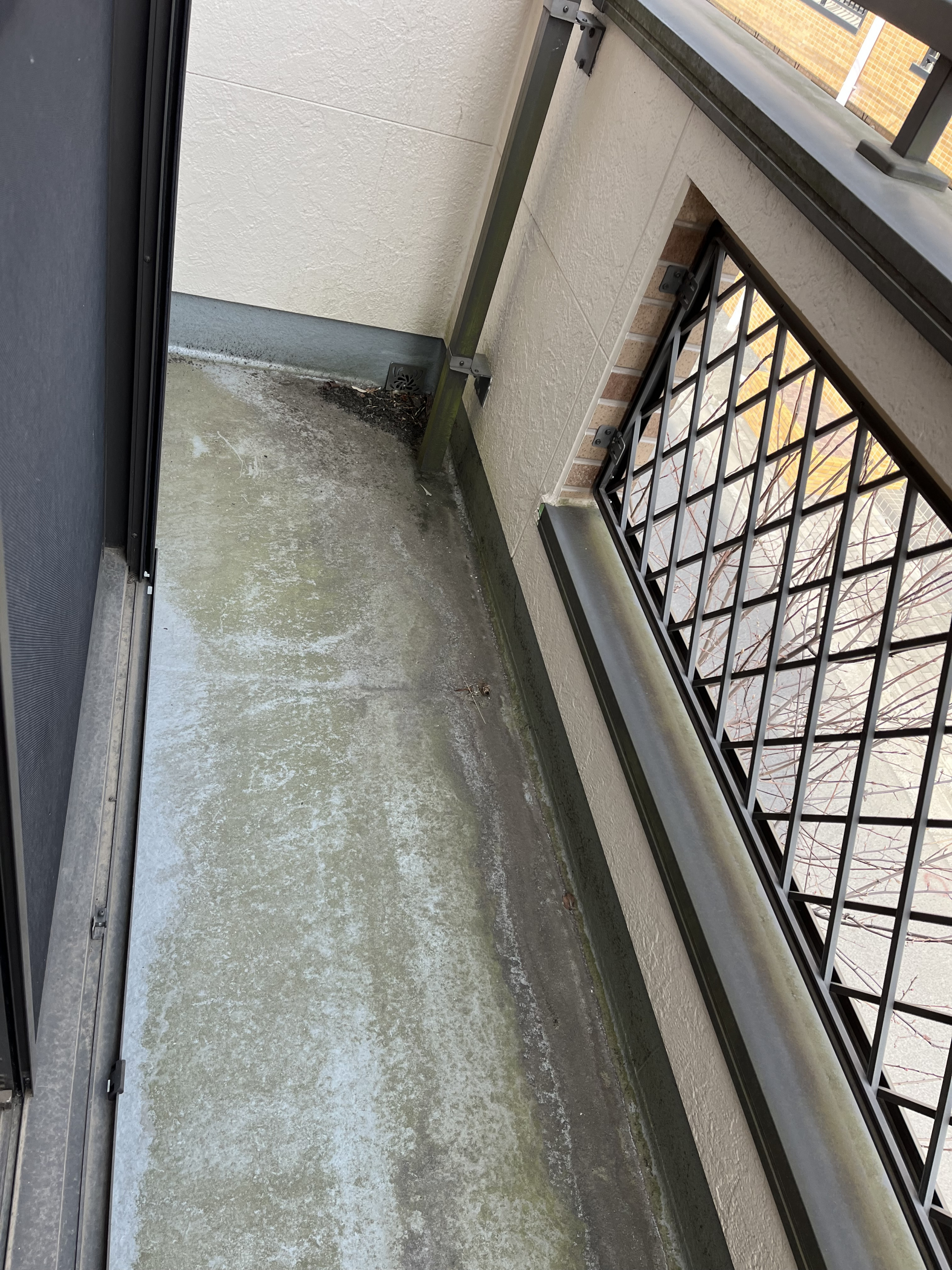 埼玉県入間市向陽台のベランダ・バルコニークリーニングの作業前1