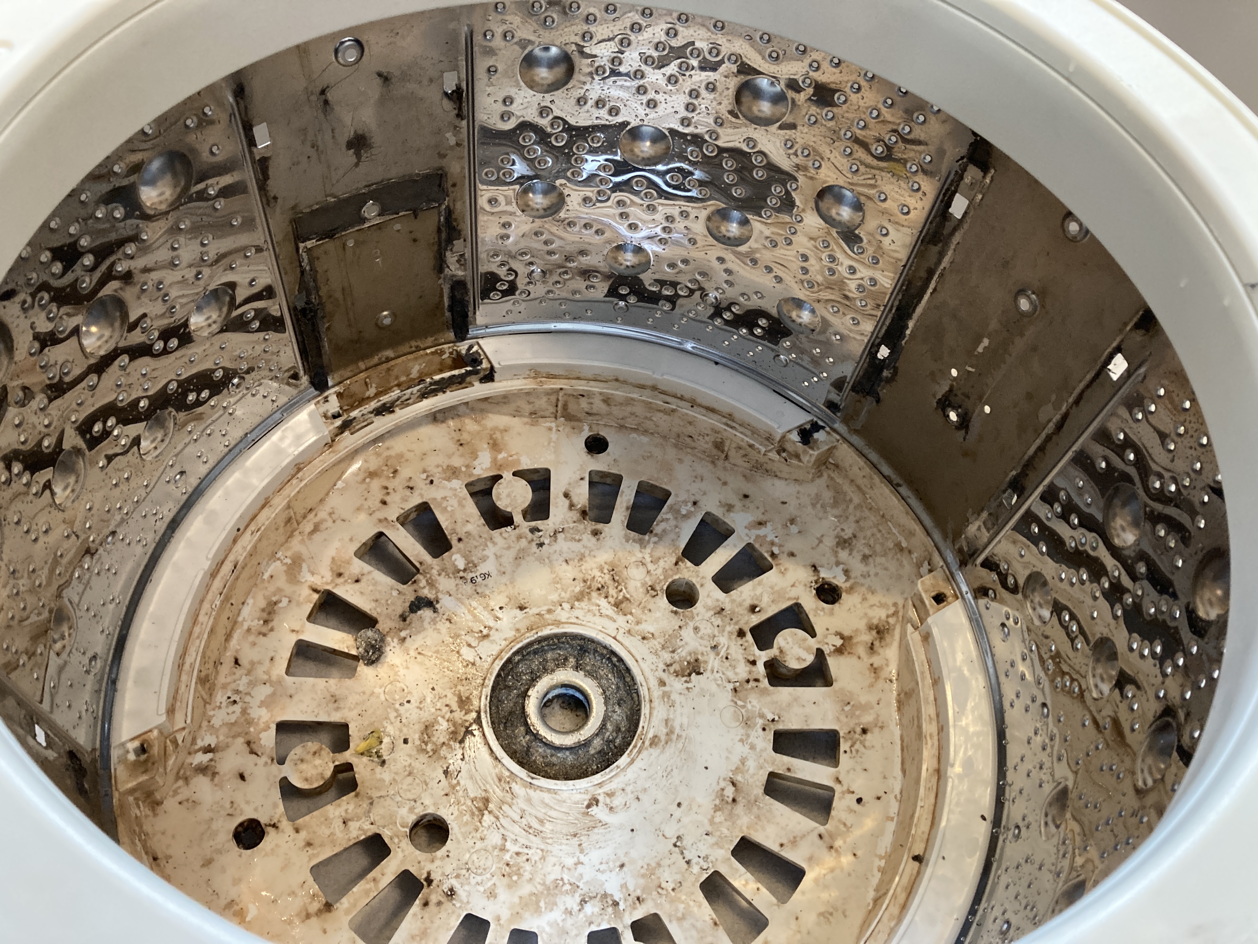 京都府京都市伏見区竹田田中宮町の洗濯機分解クリーニングの作業前2