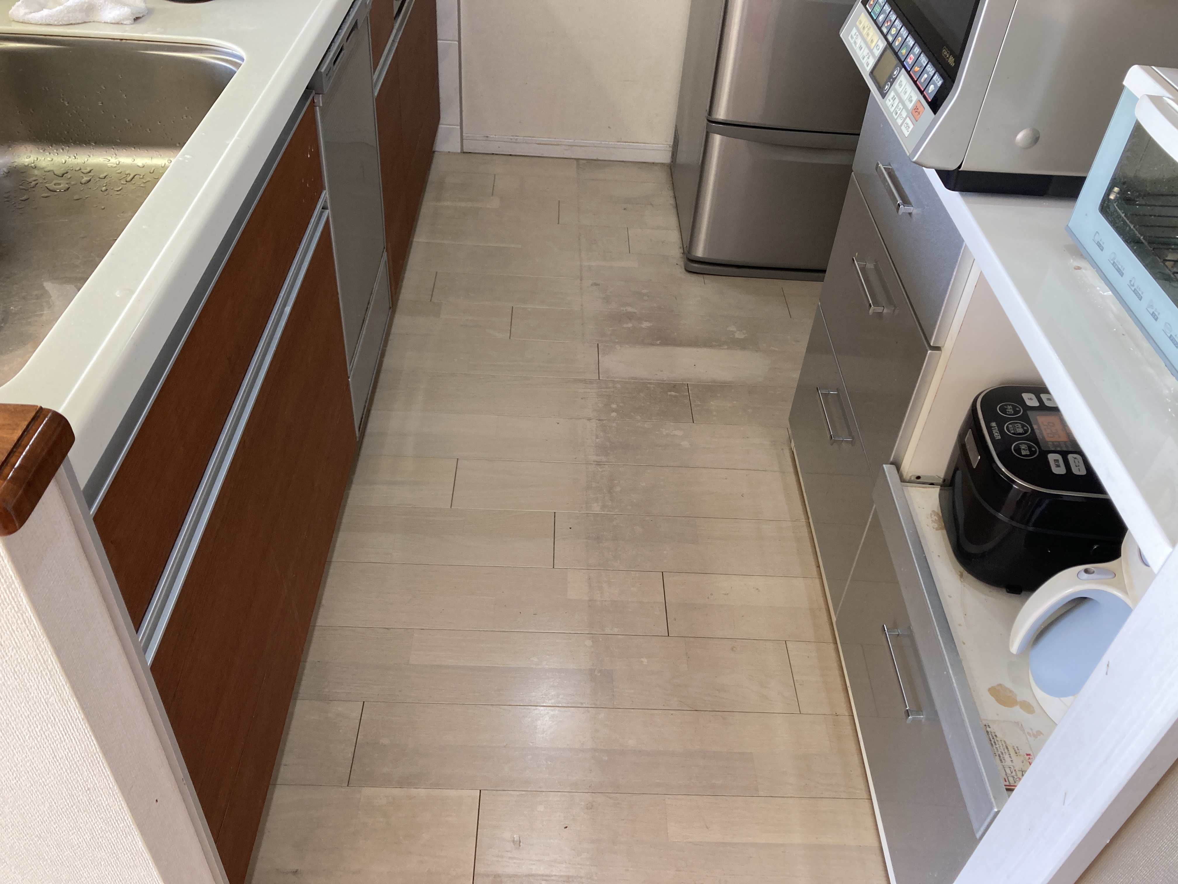 京都府京都市北区北野西白梅町のフローリングクリーニングの作業前1