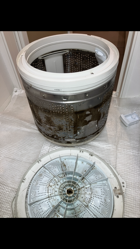福島県いわき市小名浜の洗濯機分解クリーニングの作業前1
